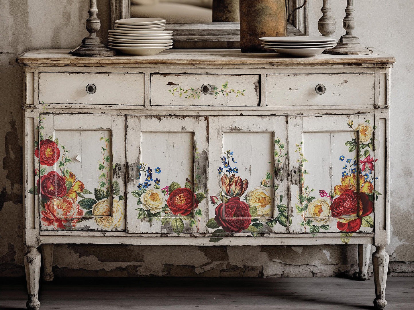 IOD Furniture Transfer-Collage de Fleurs