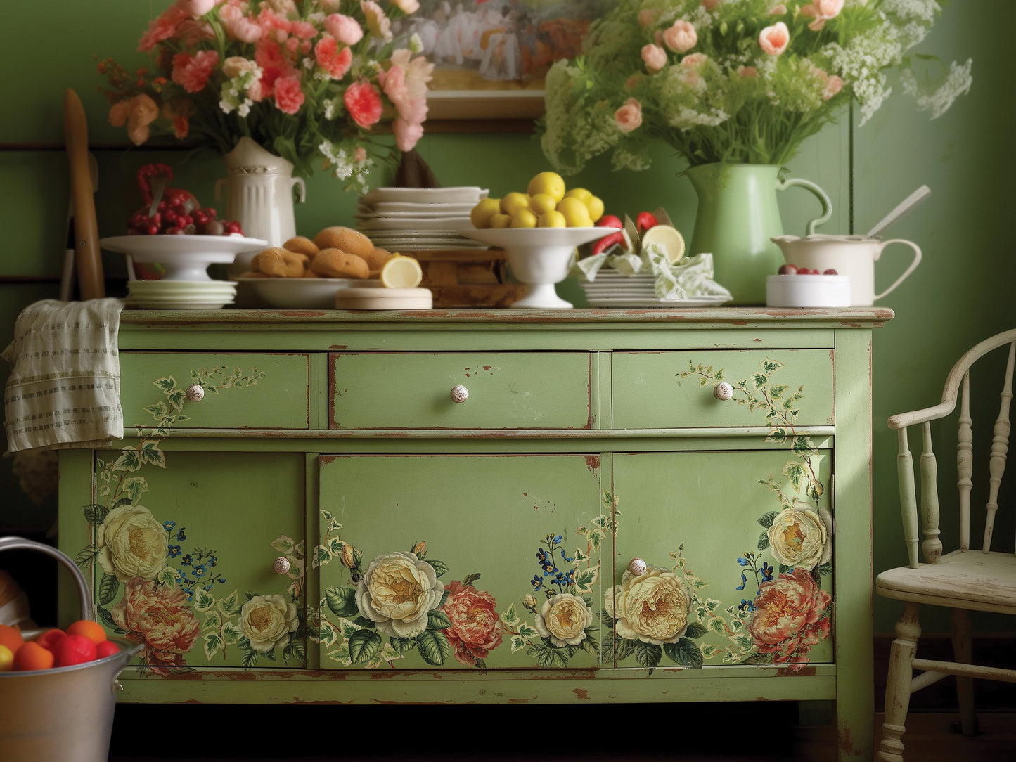 IOD Furniture Transfer-Collage de Fleurs