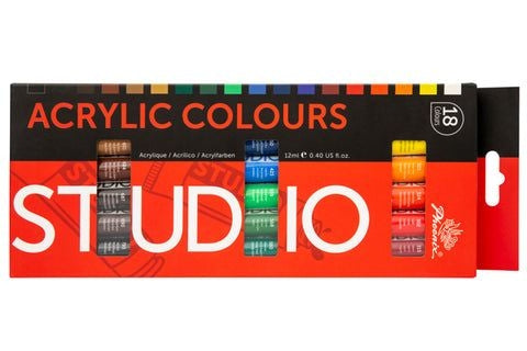 Phoenix Acrylic Artist Paint Set 18 Colours