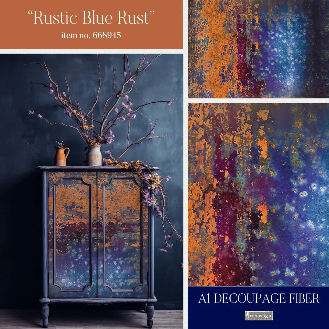 ReDesign Decoupage Tissue-Rustic Blue Rust A1