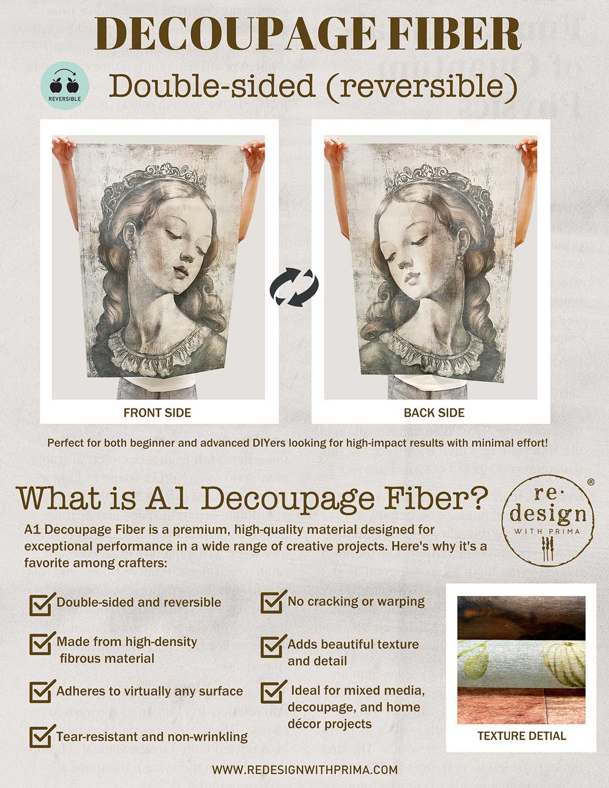 ReDesign Decoupage Fiber Tissue-Blossom Perch