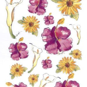 SALE:Redesign Decor transfer-Watercolour Hibiscus/Lily Fantasy