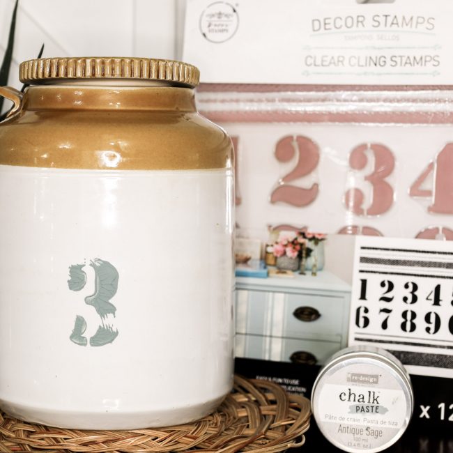 Redesign Decor Stamp-French Stripes & Vintage Numerals.