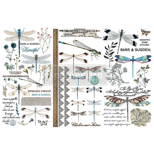 Redesign Decor transfer-Spring Dragonfly-Small 3 sheets