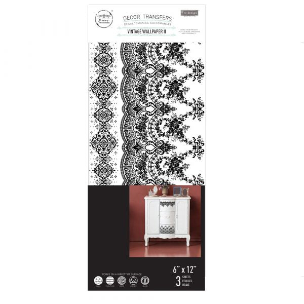 Redesign Decor transfer-Vintage Wallpaper II-Small 3 Sheets
