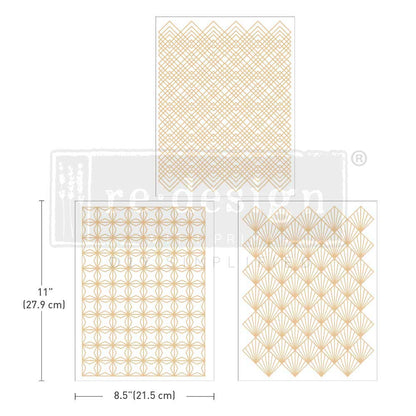 Redesign Decor transfer-Golden Art Deco-NEW MIDDY SIZE