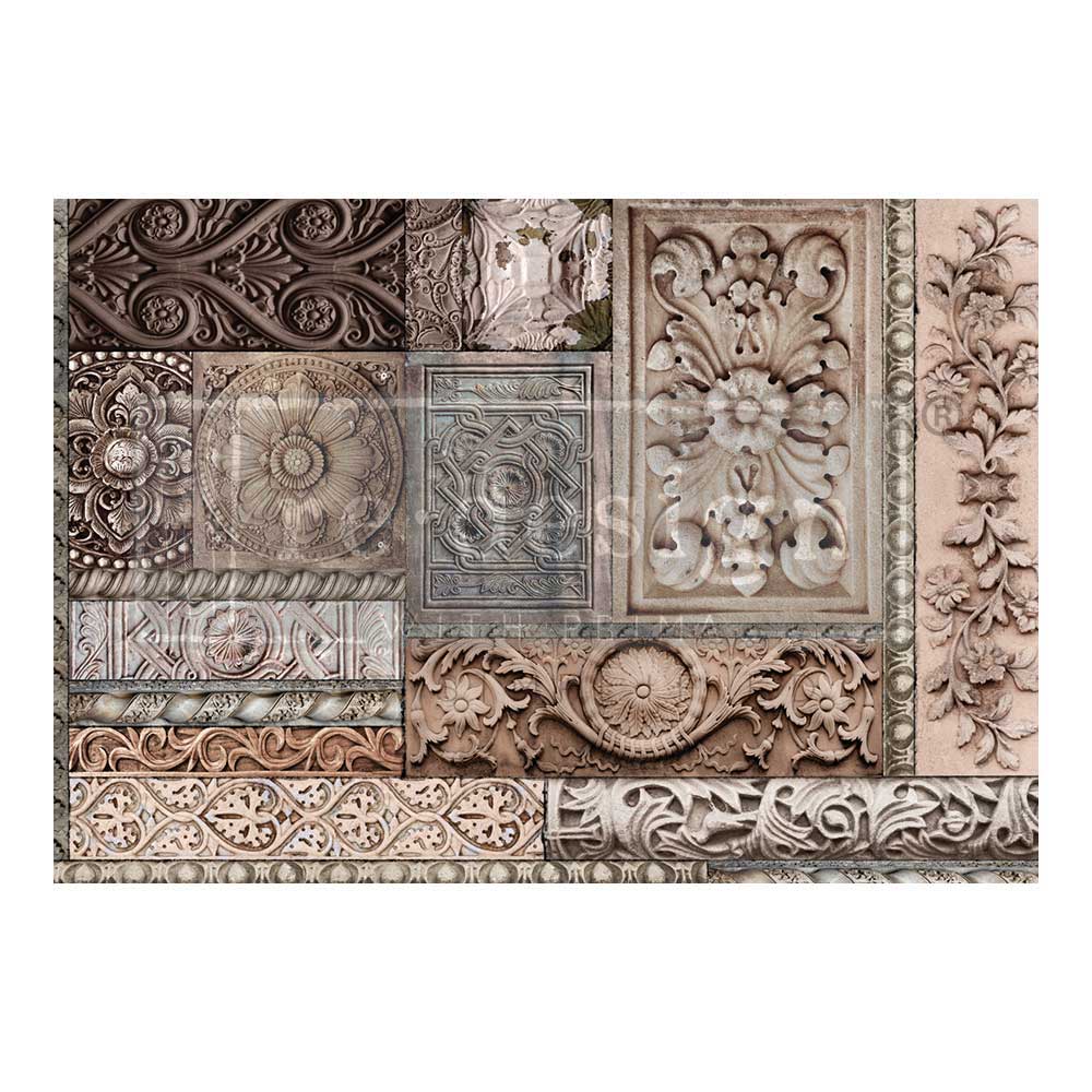 ReDesign Decoupage Fiber Tissue Carved Stonework A1