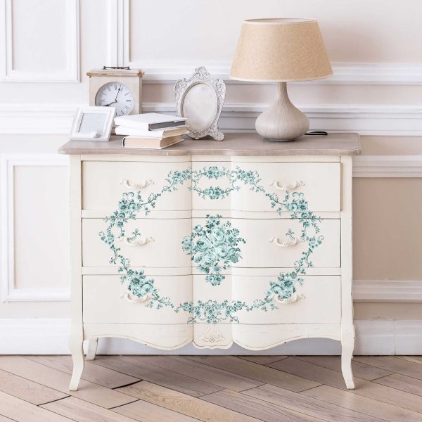 Redesign Decor transfer-Minty Roses-NEW MAXI SIZE
