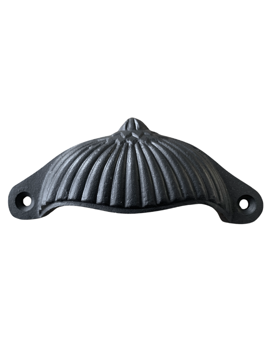 Drawer Pull-Black Antique Iron- fluted.