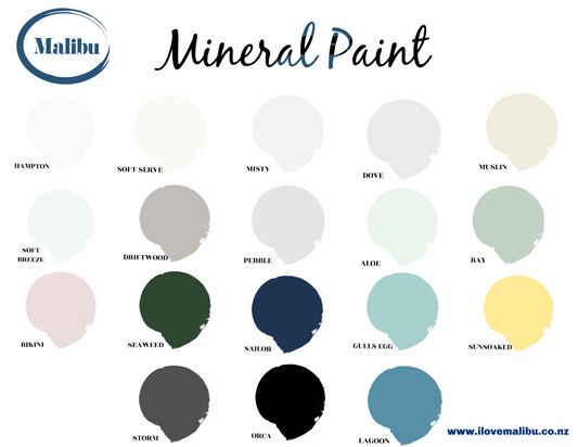 MALIBU Mineral Paint-Colour Chart.