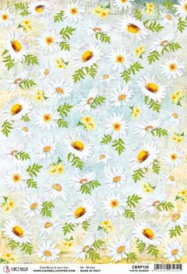 Rice paper-White Daisies A4 NEW
