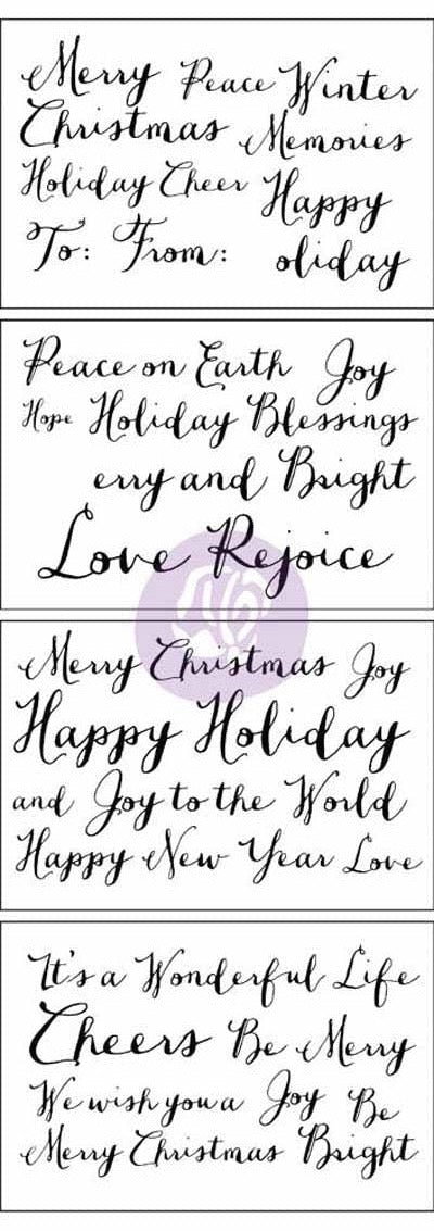 Adhesive Transfer -  Xmas Holiday Greetings Scripts.