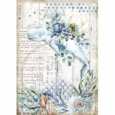 Rice paper-Romantic Sea Dream Whale A4